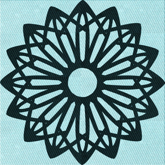 Ahgly Company Indoor Square Patterned Deep-Sea Blue Area Rugs, 6' Square