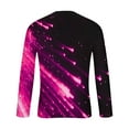 thumbnail image 2 of ZCFZJW 3D Falling Stars Print Long Sleeve Graphic T-Shirts for Men Big and Tall Regular Fit Casual Round Neck Pullover Sweatshirts Trendy Athletic Workout Tees Tops Hot Pink S, 2 of 5