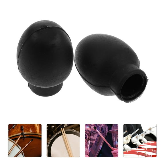 Worgeous 1 Pair Rubber Drumstick Tips for Silent Practice 2pcs Drumstick Accessories for Drum Instrument Practice