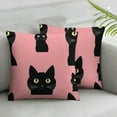 thumbnail image 2 of COMIO  Cute Cat Home Decor Pillowcase Lovely Peeping Black Cat Decorative Throw Pillow Case Cushion Cover，2Pcs White, 2 of 6