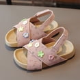 thumbnail image 2 of Tigivemen Flower Girl Dressy Sandal Comfortable Summer Shoes Sweet Kids Toddler Sandals with Soft Sole Purple Size 9, 2 of 6