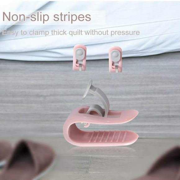 Xihbxyly Clip para Sujetar Colchas, Soporte Multifuncional para Sábanas, Diseño Seguro y Cómodo, Apto para Colchas, Edredones, Cortinas y Fundas de Sofá, Uso Doméstico Versátil, Paquete de 1