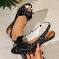 thumbnail image 6 of Gpaecead Women's Polka Dot Bow Flat Slingback Shoes Open Toe Slip On Soft Sole Comfort Casual Vintage Shoes, A-Black, 6 of 8