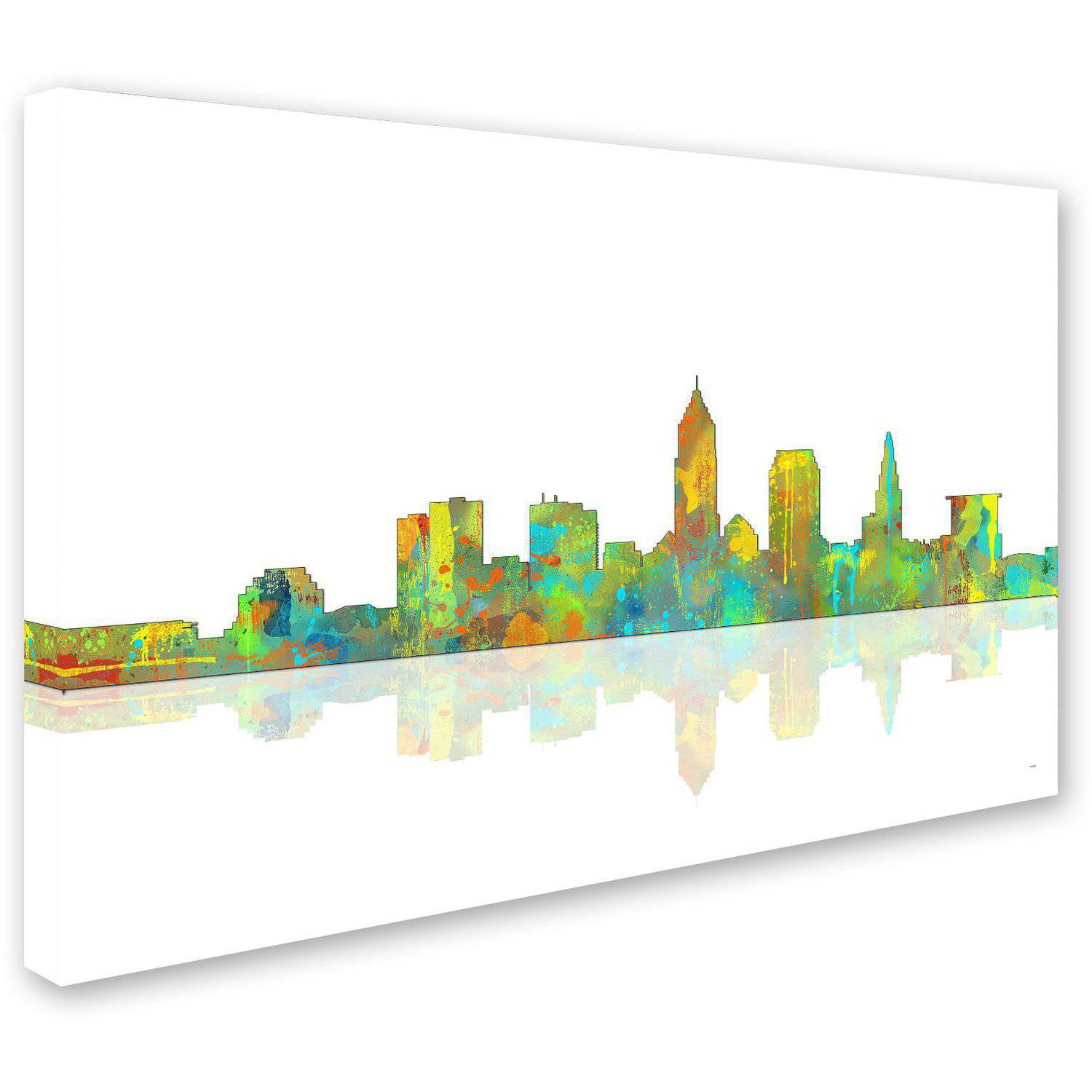 Trademark Fine Art "Cleveland Ohio Skyline" Canvas Art by Marlene Watson