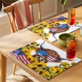 thumbnail image 4 of Independence Day Placemats Set of 4, U.S. Flag Themed Farm Cow Sunflower Farmhouse Non-Slip Place Mats Washable Table Mats for Kitchen Dining Table Decorations Indoor/Outdoor, 4 of 9