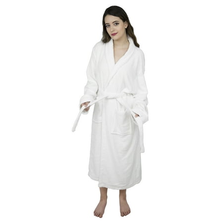 Women Shawl Collar Bathrobe Ladies Cotton Terry Kimono Collar Luxury Spa Robes