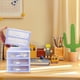 thumbnail image 5 of Organizador de escritorio de plástico con 3 cajones, color blanco, para guardar suministros de oficina, maquillaje, cajones, escritorio, versátil, para papelería, arte y manualidades., 5 of 6
