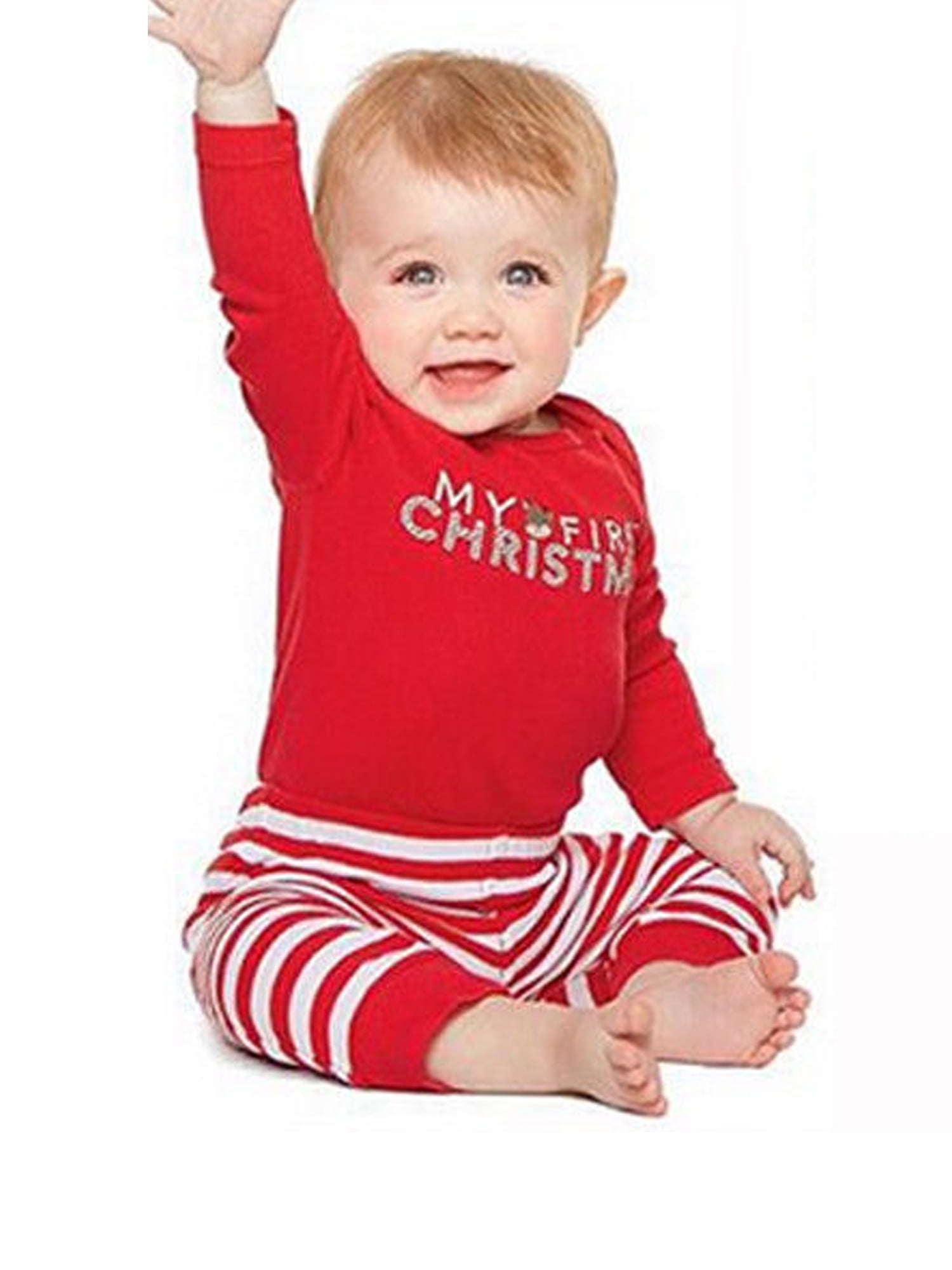 Long Pants 2Pcs Newborn Baby Girls Boys Outfits Set Clothes Christmas Romper 