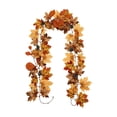 thumbnail image 6 of 6.56ft Artificial Maple Leaf and Pumpkin Garland, Autumn Thanksgiving Vine for Door, Mantel, Stair Rail, Table, Harvest Display and Seasonal Home Decor, A, 6 of 6