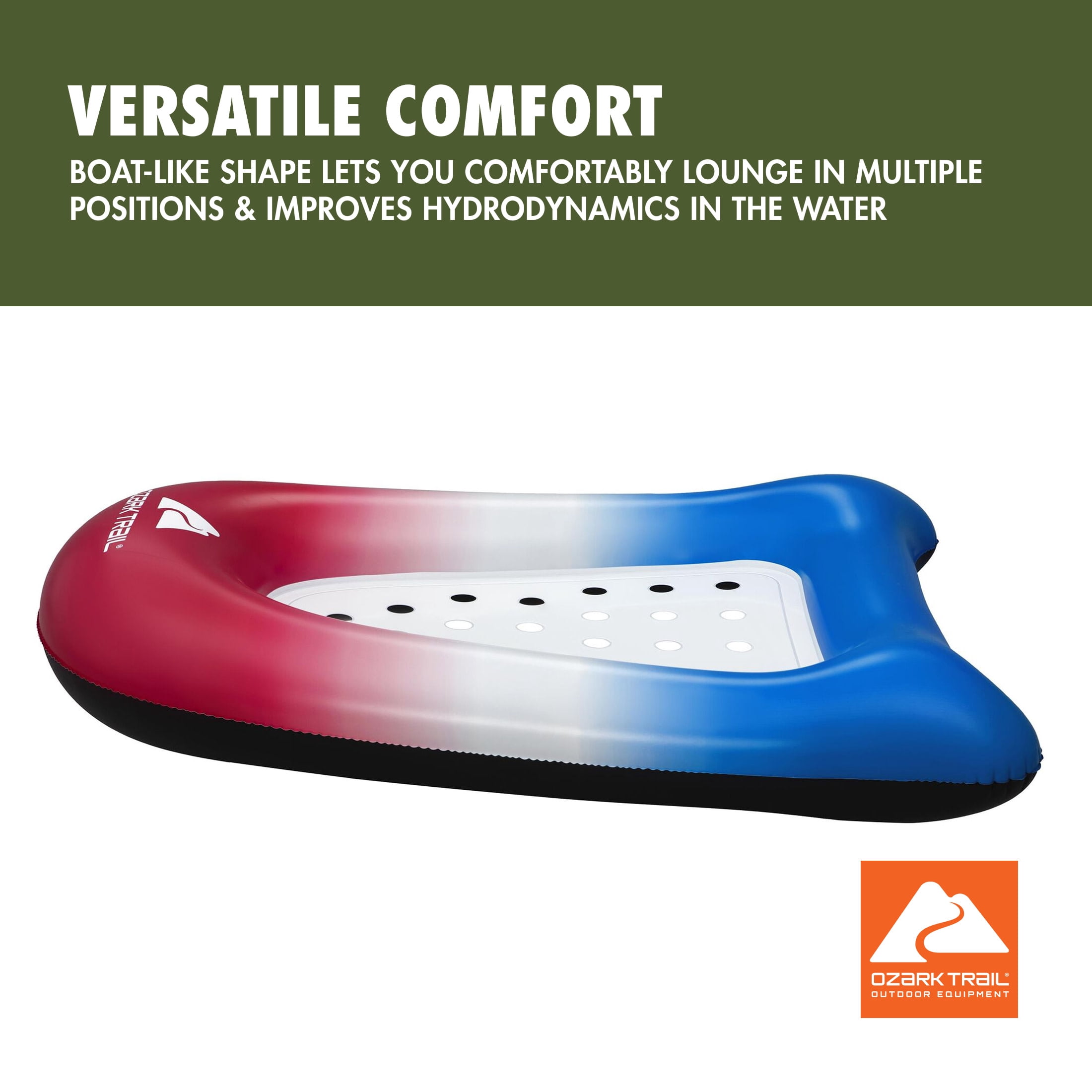 (4 pack) Ozark Trail Easy Float Inflatable Lounge, Patriotic