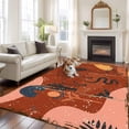 thumbnail image 2 of 5'x7' Area Rugs for Living Room Bedroom, Western Boho Washable Rug Carpet Runner Indoor Outdoor, Vintage Abstract Horse Cactus Plant Orange Non Slip Floor Mats Area Rug for Kitchen, Nursery, 2 of 8