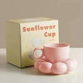 thumbnail image 5 of 2X Juego de de Café y Platillo de Flores Juego de y Platillo de Café de CeráMica con Platillo de Girasol Tazas de Café con Leche 6.7Oz Rosa, 5 of 5