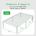 VHAHA 18 Inch Bed Frame Twin White, Metal Twin Platform Bed Frame No Box Spring Needed, Twin