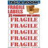 uBoxes Red Fragile Moving Labels Identify Box Contents with 25 labels
