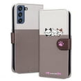 thumbnail image 3 of Cute Cartoon Wallet Phone Case for Samsung Galaxy S21 FE, with Card Holder Soft PU Leather Kickstand Cover for Men and Women Magnetic Shockproof Protective with Lanyard, Gray, 3 of 9