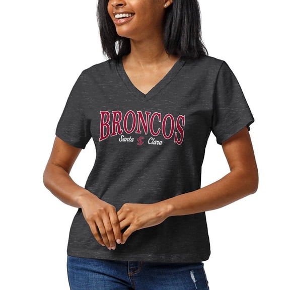 Women's League Collegiate Wear Black Santa Clara Broncos Intramural Boyfriend V-Neck T-Shirt