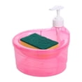 thumbnail image 1 of GROWTH TANK 2in1 Sink Dish Soap Dispenser and Scrubber Holder Set Automatic Liquid Dispenser Rose Red, 1 of 9