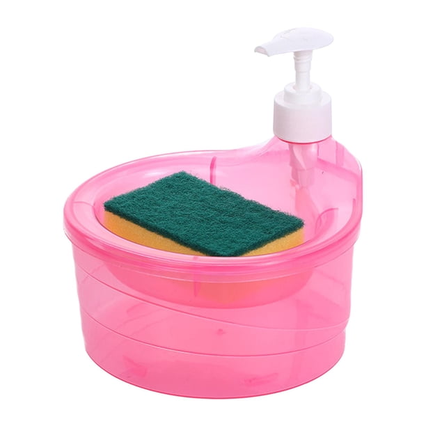 Dispensador de jabón y portacepillos. Fácil de rellenar. Práctico, duradero y multifuncional. Rosa roja