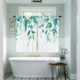 thumbnail image 5 of Eucalyptus Leaves Kitchen Window Curtains 2 Panels 27.5W x 39H Rod Pocket Plant Rustic Farmhouse Wooden Teal Green Botanical Rural Small Short Door Decor Laundry Drapery Treatment, 5 of 5