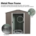 thumbnail image 6 of CHEERFUN 6ft x 5ft Outdoor Metal Storage Shed, Durable Steel Garden Tool Shed, Weather-Resistant Gray, 6 of 10