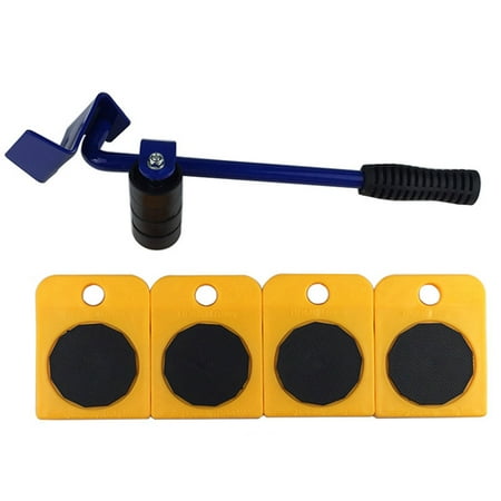 

5pcs Home Trolley Lift Move Slides Kit Heavy Furniture Rollers Furniture Lifter Mover Transport Set