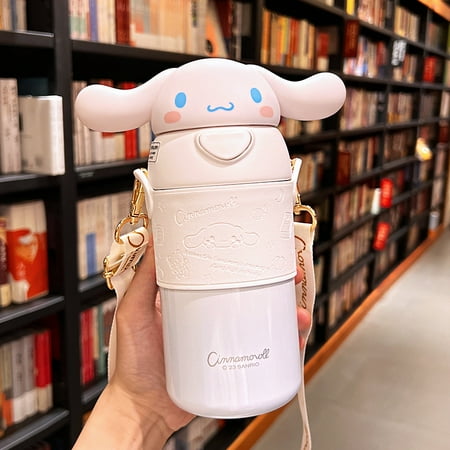 

560ml Sanrio Kuromi Hello Kitty Stuff Kids Thermos Cup Insulated Vacuum Flask Kawaii Large Capacity Stainless Steel Water Bottle