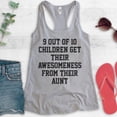 thumbnail image 2 of 9 Out Of 10 Children Get Their Awesomeness From Their Aunt Tank Top, Ladies Racerback, Awesome Auntie Tank, Heather Gray, XX-Large, 2 of 3