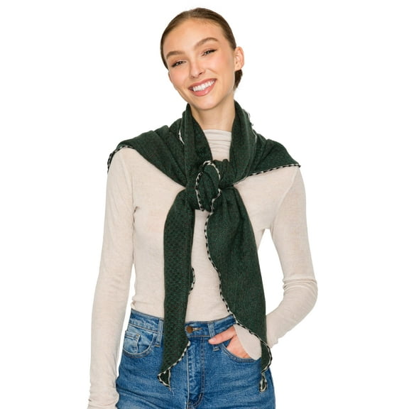 BASICO Fall Scarf for Women, Winter Scarf, Women's Scarves & Wraps, Blanket Scarf, Fall Accessories (27 Colors) (Triangle Green)