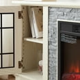 thumbnail image 6 of Sesslife Fireplace TV Stand for 65 Inch TV, Modern Media Entertainment Center Television Table with Electric Fireplace, TV Console Table with Faux Stone Surround for Living Room Bedroom, White, 6 of 11
