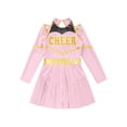 thumbnail image 5 of iiniim Cheer Leader Girls Contrast Color Cold Shoulder Cheerleading Uniform Dress Birthday Party Pink 8, 5 of 7