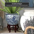 thumbnail image 3 of Red Lantern Large 18" Dragon Blue & White Porcelain Fishbowl Planter, 3 of 7