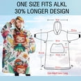 thumbnail image 4 of Oversized Wearable Blanket Hoodie,Colorful Fairy Princess Pattern Sherpa Blanket Hoodie with Super Pockets,Super Warm Fuzzy Pullover for Women & Men, 4 of 6