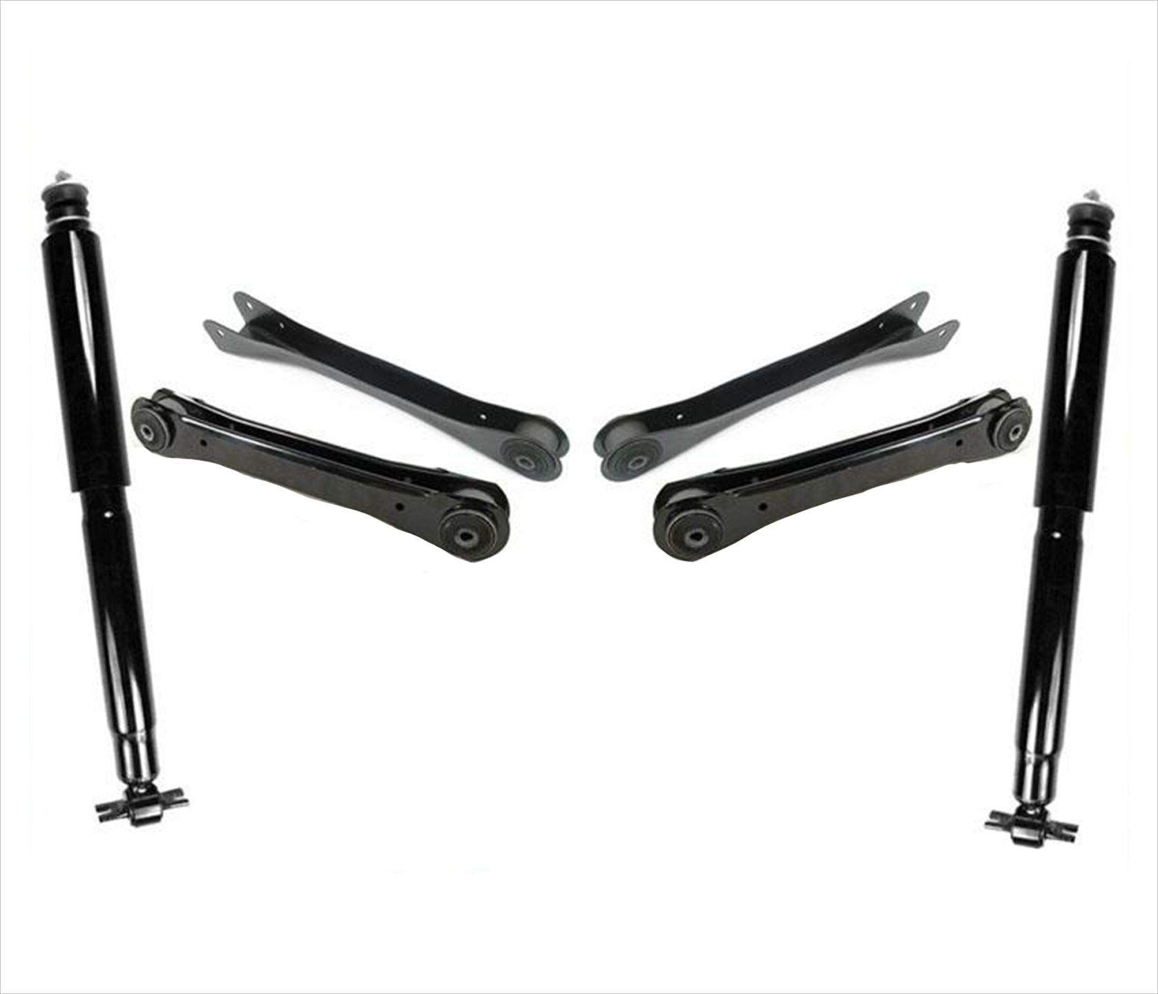 Front Upper & Low Control Arms w Bushing Shocks for 9706 Jeep Wrangler + TJ 6PC