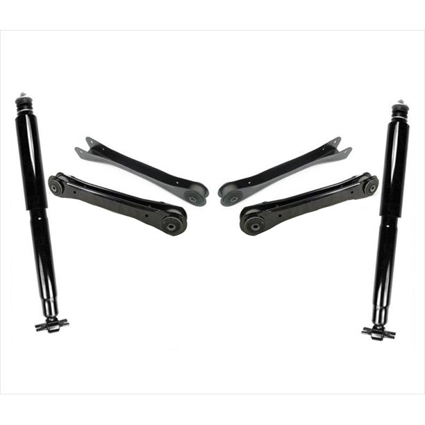 Front Upper & Low Control Arms w Bushing Shocks for 9706 Jeep Wrangler + TJ 6PC