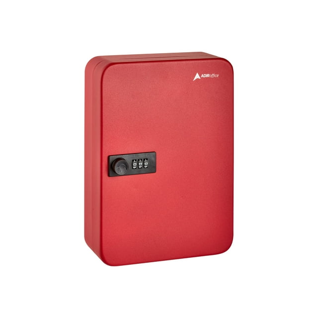 AdirOffice - Armoire à Clés - 48 Crochets - Acier Inoxydable 16 gauge (AISI 304) - red