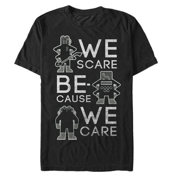 Men's Monsters Inc Scare Because We Care  Graphic Tee Black 3X Large