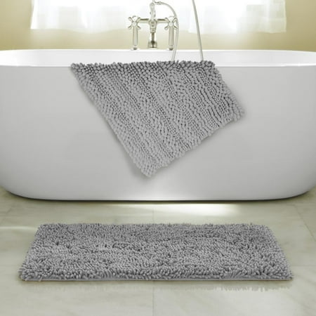 2 Pack 17 X 24 Ultra Soft Anti Slip Bubbles Bath Mats Walmart Com