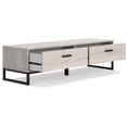 thumbnail image 3 of 53 Inch 2 Drawer Storage Bench Smooth Pewter Toned Frame Black Metal Base, 3 of 5