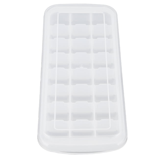 Moldes De Cubos De Hielo, Bandeja De Hielo De Silicona Segura Con Tapa PP Fácil De Liberación De Cubos De Hielo, Mantenga El Hielo Constante En El Refrigerador Para Uso De La