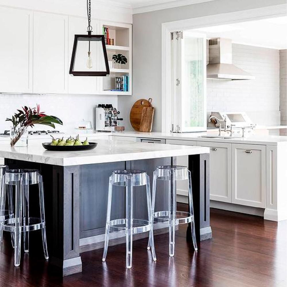 Heavenly Collection Tabouret de Comptoir en Plastique Transparent pour Cuisine et Bar