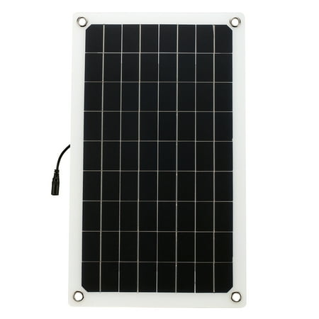 

20W Solar Panel Monocrystalline Silicon Solar Cell with Dual USB Car Lighter Alligator Clip DIY Waterproof Camping Portable Power Solar Panel Compatible for Car Boat Marine