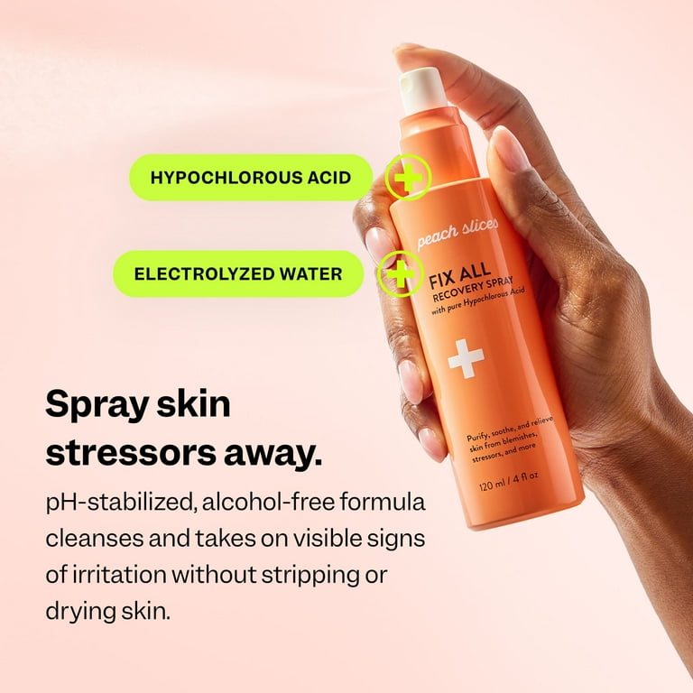 Refreshment Spray α & Cleansing Foam α Peach Slices Fix All Recovery Spray for Acne Treatment, 4 fl oz