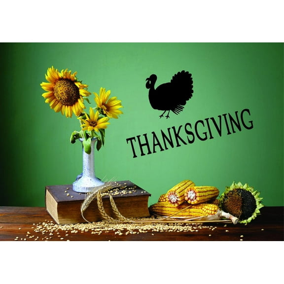 Wall Design Pieces Thanksgiving With Turkey Seasonal Quote 20x40"