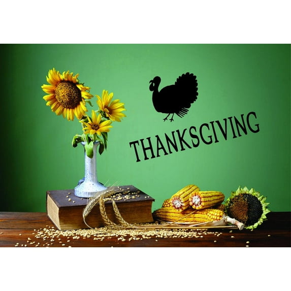 Wall Design Pieces Thanksgiving With Turkey Seasonal Quote 20x40"