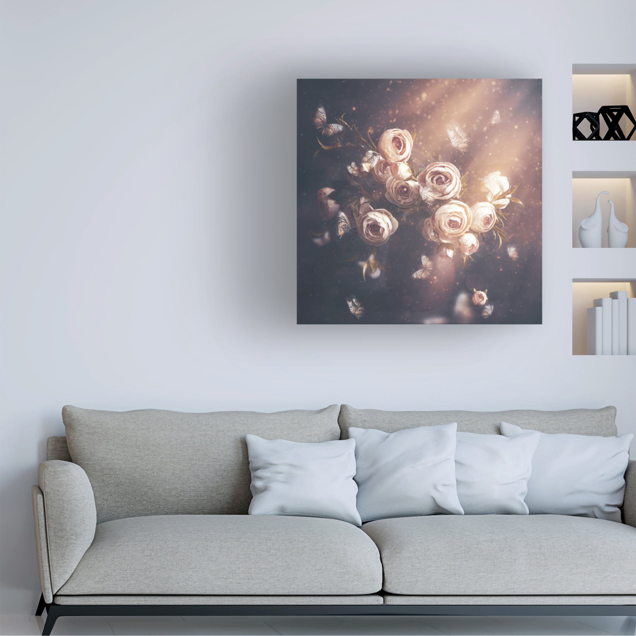 Canvas Wall Art - Cicek Kiral 'The Invasion' Wall Art for Living Room, Bedroom, or Office D?cor by Trademark Fine Art - 14 x 14 Inches
