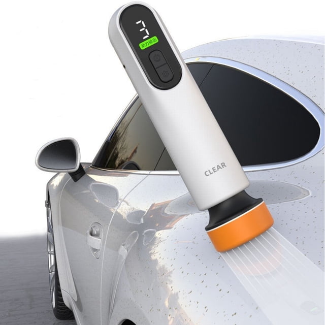 Qaailabf Electric Car Glass Cleaner Tool with 2000mAh Battery, Auto Windshield Oil Film Remover Machine for Paint & Window Cleaning, 3-Speed Adjustable with LCD Display, 40W, Includes Cleaning Cream