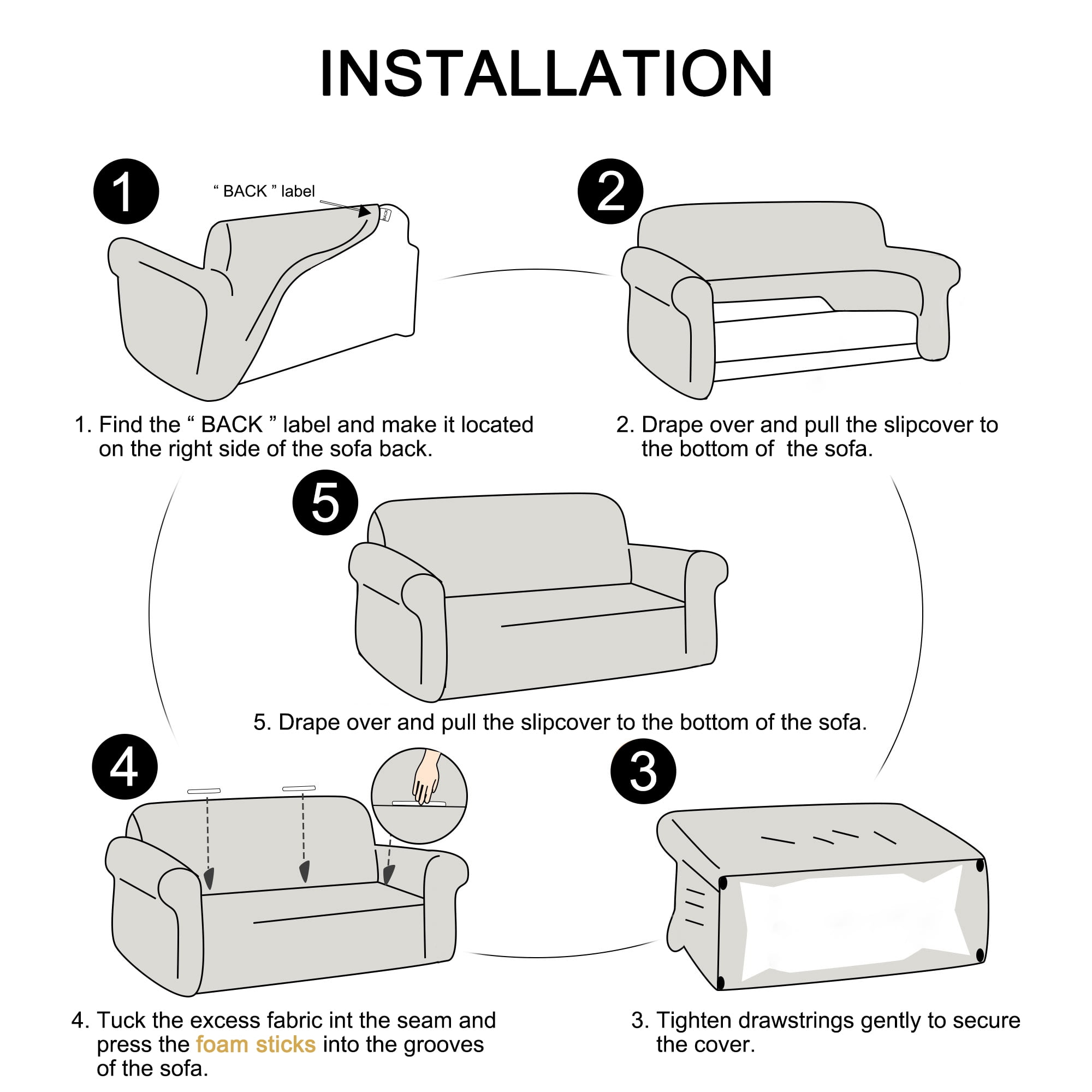 Unique Bargains Stretch Slipcover Washable Furniture Covers for Dogs Black Medium
