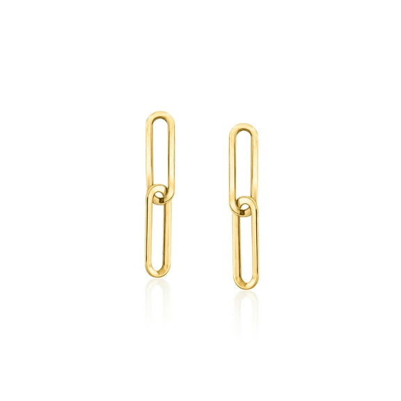 Pure Collection by Ross-Simons 14kt Yellow Gold Paper Clip Link Drop Earrings, Women's, Adult