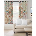 thumbnail image 2 of Beige Boho Blackout Curtains for Bedroom Living Room Darkening Curtains 63 Inches Long Retro Ethnic Shabby Colorful Floral Patterned Window Curtain 2 Panels Set Window Treatment Drapes 52"x63", 2 of 9