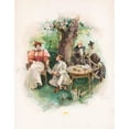 thumbnail image 2 of Fred Achert 12x14 Black Ornate Wood Framed Double Matted Museum Art Print Titled: A Garden Party (1895), 2 of 5